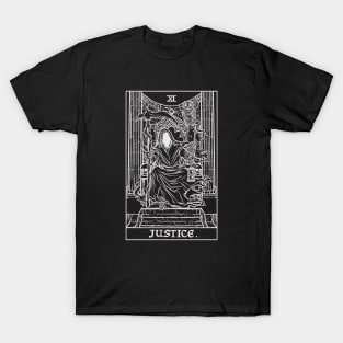 Justice Tarot Card Tapestry Grim Reaper Halloween T-Shirt